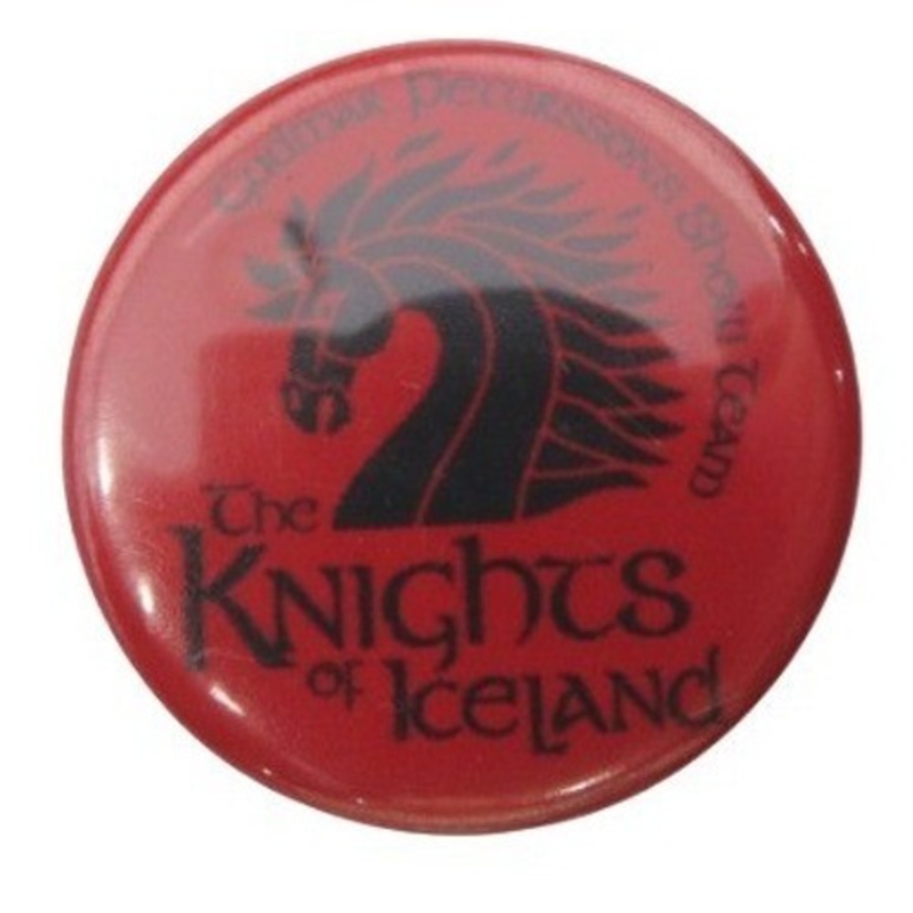 Knights of Iceland Horse Pin Guðmar Pétursson Show Team Button Red
